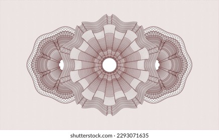 Rosette rojo (emblema del estilo del dinero). Ilustración vectorial. Detallado 