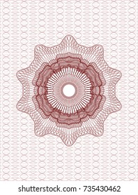 Red rosette or money style emblem