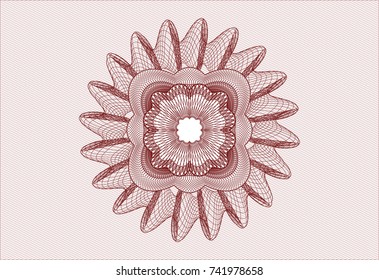 Red rosette or money style emblem