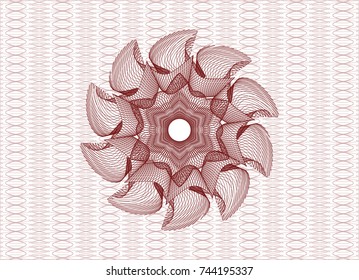 Red rosette or money style emblem