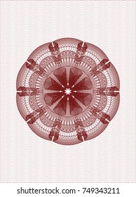 Red rosette or money style emblem