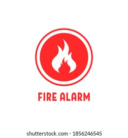 red round badge like fire alarm icon. simple flat style trend modern logotype graphic design element isolated on white background. concept of urgent emergency label