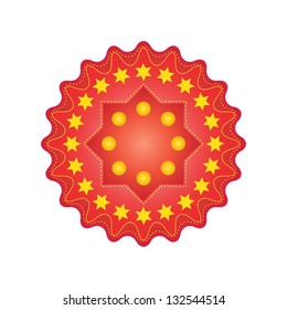 Red round badge, vector format