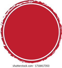 red round banner - brush painted circle banner on white background