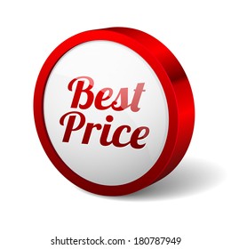 Red round best price button
