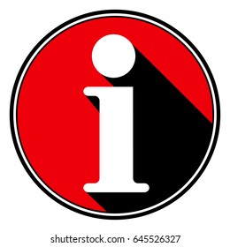 red round with border and black shadow - white information symbol icon