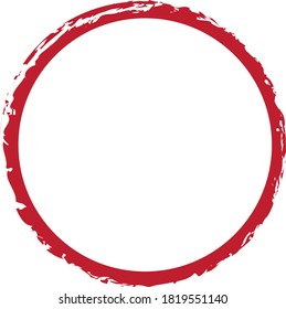 red round brush painted ink stamp frame with with place for your design element