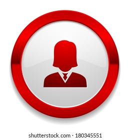Red round button with female icon