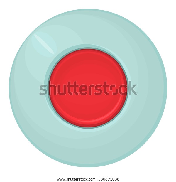 Red Round Button Icon Cartoon Illustration Stock Vector (Royalty Free ...