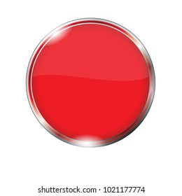 red round button isolated on a white background