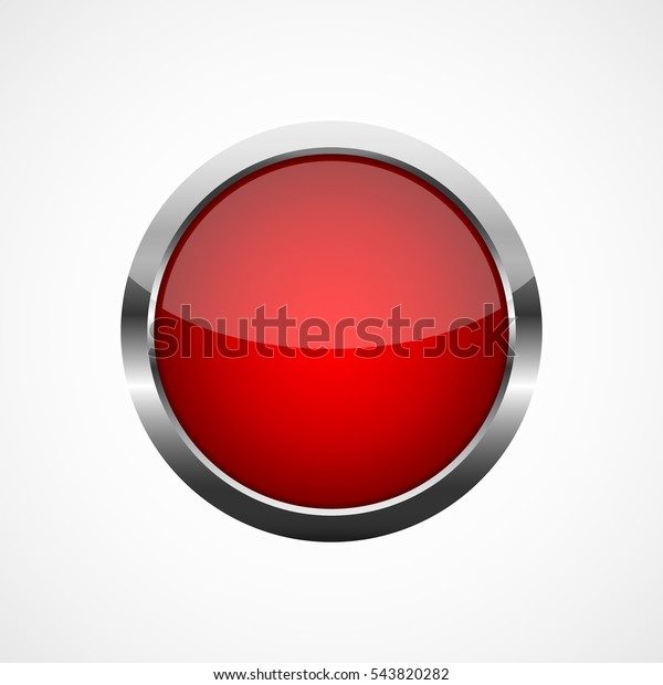 Red Round Button Metal Frame Vector Stock Vector (Royalty Free ...