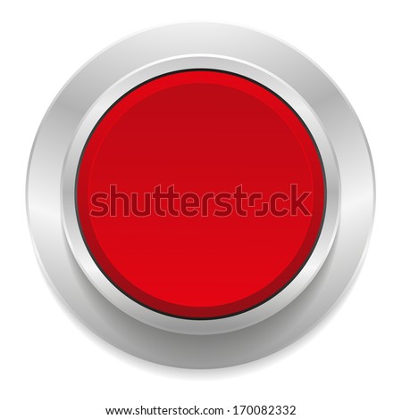 Red round button with metallic border