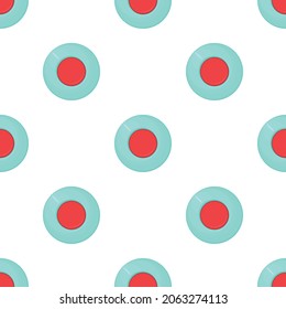 Red round button pattern seamless background texture repeat wallpaper geometric vector