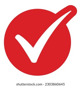 icono de marca de verificación de redondeo rojo