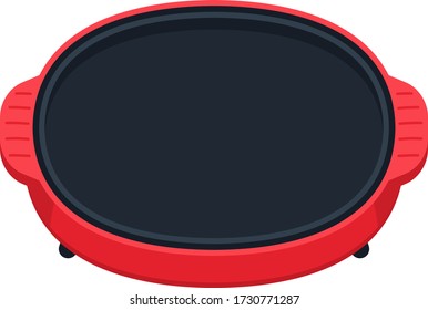 Red and round cute home hot plate.