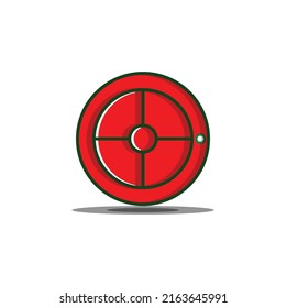 vector de ilustración de puerta redonda roja