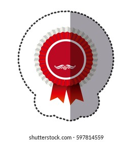 red round emblem with ribbon icon, vector illustraction design