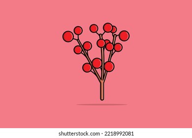 Ilustración de icono del vector de flores redondas rojas. Concepto de diseño de iconos de flores. Objetos de decoración, Flores artificiales, flores rojas, objetos vegetales, Decoración de jardín.