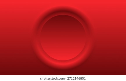 Marco redondo rojo o agujero de círculo sobre fondo de agujero de acero con concepto de bordes. Acero rojo y forma geométrica. Renderización 3D.

