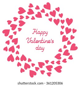 Red round frame Happy Valentine's Day