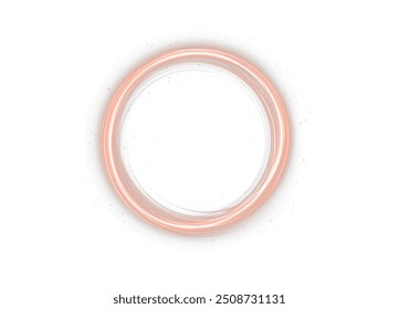 Red round frame png. Round shape borders on white background. Light red Twirl. Curve light effect of red line. Luminous golden circle. Light red pedistal, podium, platform, table. Vector PNG