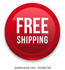 Red round free shipping button