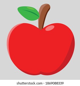 Red round fresh apple cartoon image