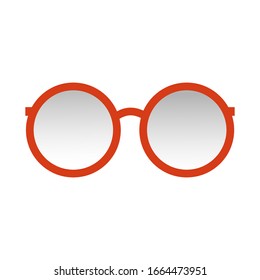 Red round glasses with smoky glasses.Fashionable bright accessories for men and women .A stylized illustration.Vector illustration