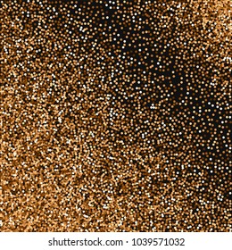 Red round gold glitter. Abstract pattern on black background. Marvelous vector illustration.