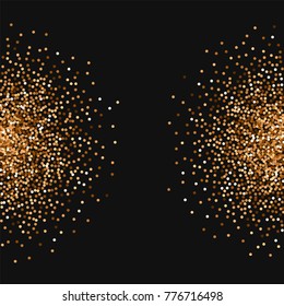 Red round gold glitter. Half circles on black background. Gorgeous vector illustration.