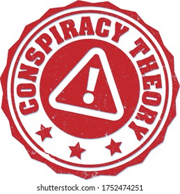 Red Round Grungy Conspiracy Theory Rubber Stock Vector (Royalty Free ...