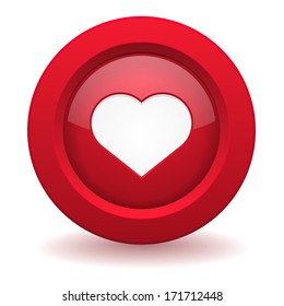 Red round love button
