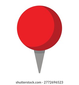 Red Round Map Pin Marker isolated on transparent background.