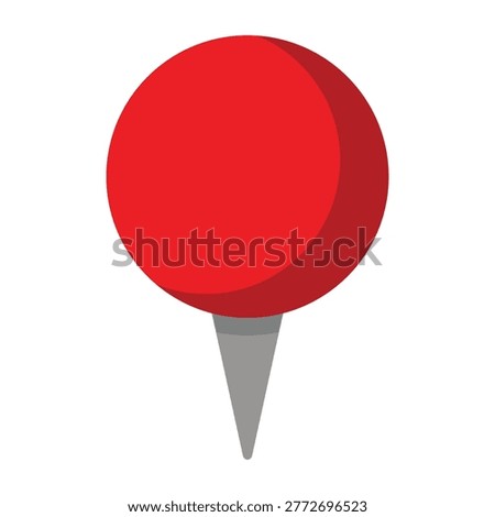 Red Round Map Pin Marker isolated on transparent background.