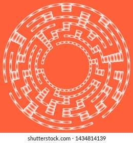 Red round maze on a red background