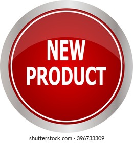 Red round new product button Red round new product button