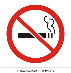 Red round no smoking Sign (vector file)