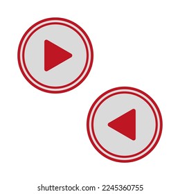 Red round play buttons. Digital business. Vector illustration.