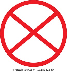 Red round prohibitory sign. Prohibiting sign on a white background.