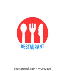 red round simple restaurant logo. flat simple style trend modern catering logotype graphic card design element isolated on white background. concept of eating emblem for canteen or dining room