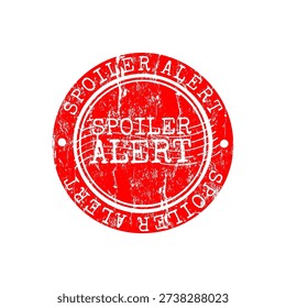 Red round spoiler alert rubber stamp, vector illustration