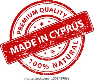 Red round stamp made in Cyprus. Vector
