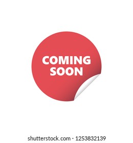 Red round sticker. Vector Illustration