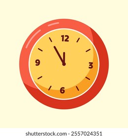 Red Round Wall Clock Illustration