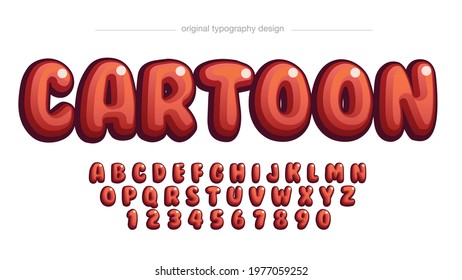 Red Rounded Cartoon Artistic Font Typography