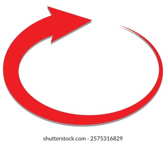 Red Rounded Circle arrows icon set. different circular arrows of white background. Red color, different thickness. Recycle icon set, refresh, repeat, Vector illustration. Stock image. Design eps 10