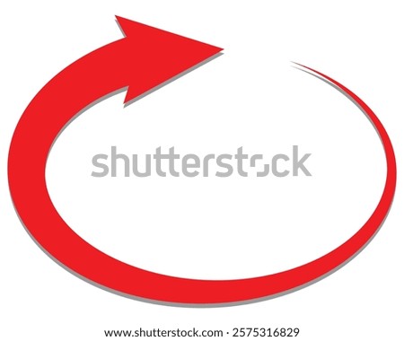 Red Rounded Circle arrows icon set. different circular arrows of white background. Red color, different thickness. Recycle icon set, refresh, repeat, Vector illustration. Stock image. Design eps 10