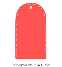Plantilla de etiqueta de Precio de venta de rectángulo redondeado rojo. Negocio, promoción, venta, publicidad, conceptos de oferta. Ilustración aislada de diseño de Vector plano.