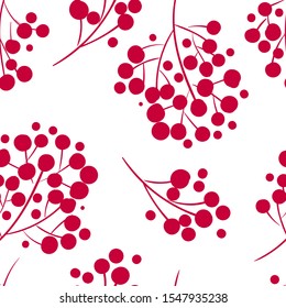 red rowan abstract branches repeating pattern