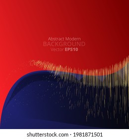 Red royal blue metallic golden glitter motion 3d art deco elegant realistic geometric abstract modern vector background techno, luxury strong design for decoration, shiny sparkles creative pattern